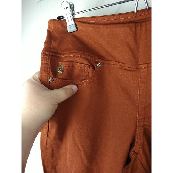 belle kim gravel Woman 4P Pants Rust Pullon Pocket Stretch Flat Front - Picture 5 of 9
